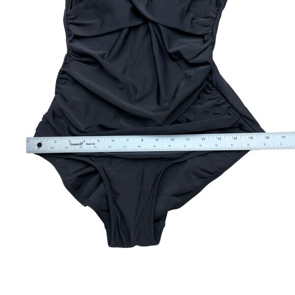 Next Black Rouches One Piece Swimsuit Sz 10 - Picture 6 of 11